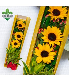 CAJA DECORADA TRIO DE GIRASOLES
